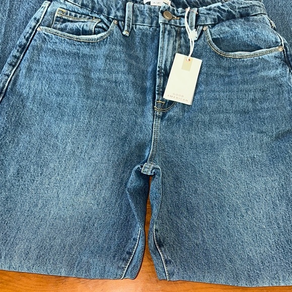 NWT Good American good boy women's Blue Straight Leg Jeans size 4/27 - Picture 6 of 16